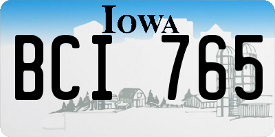 IA license plate BCI765