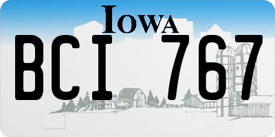 IA license plate BCI767