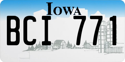IA license plate BCI771