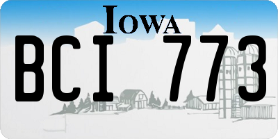 IA license plate BCI773