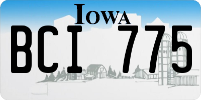 IA license plate BCI775