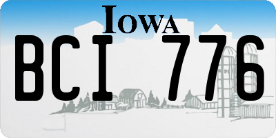 IA license plate BCI776