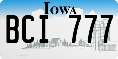 IA license plate BCI777