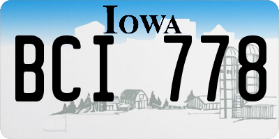 IA license plate BCI778