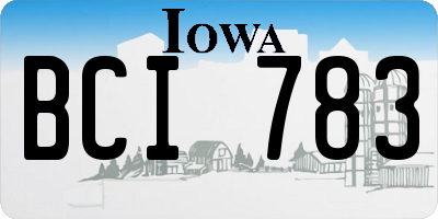 IA license plate BCI783