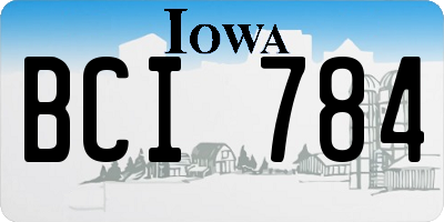 IA license plate BCI784