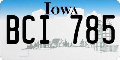 IA license plate BCI785