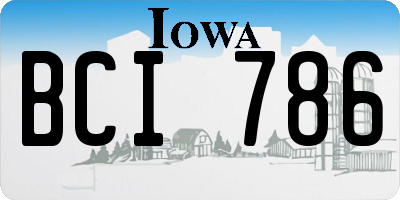 IA license plate BCI786