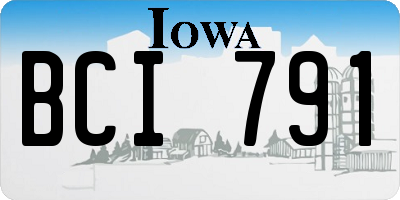 IA license plate BCI791