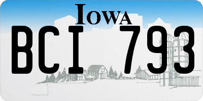 IA license plate BCI793