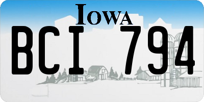IA license plate BCI794