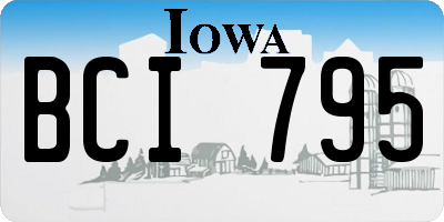 IA license plate BCI795