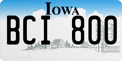 IA license plate BCI800