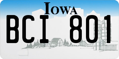 IA license plate BCI801