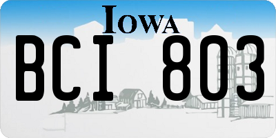 IA license plate BCI803