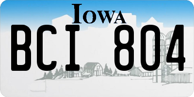 IA license plate BCI804