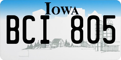 IA license plate BCI805