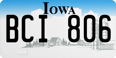 IA license plate BCI806