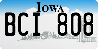 IA license plate BCI808