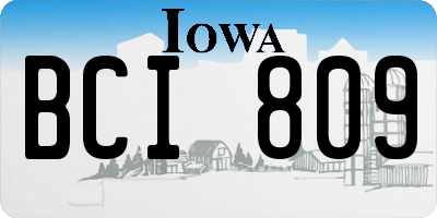IA license plate BCI809