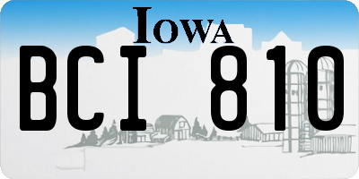 IA license plate BCI810