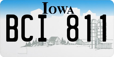IA license plate BCI811
