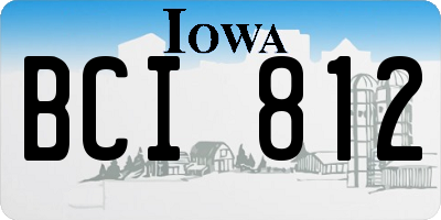 IA license plate BCI812