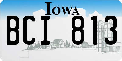 IA license plate BCI813