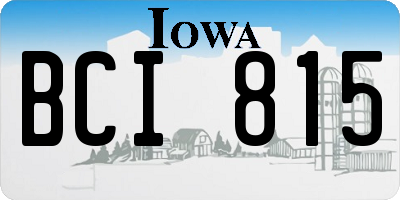 IA license plate BCI815