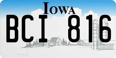 IA license plate BCI816