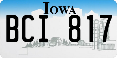 IA license plate BCI817