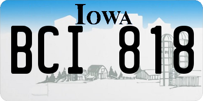 IA license plate BCI818