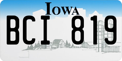 IA license plate BCI819