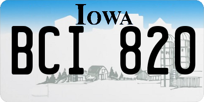 IA license plate BCI820