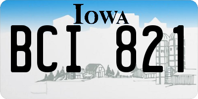 IA license plate BCI821