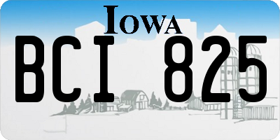 IA license plate BCI825