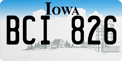IA license plate BCI826