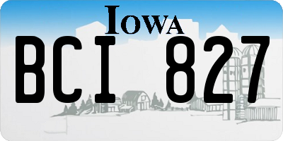 IA license plate BCI827