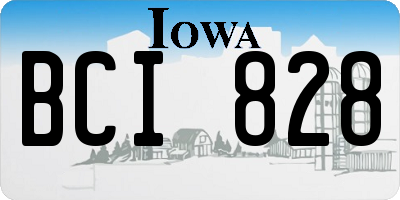 IA license plate BCI828