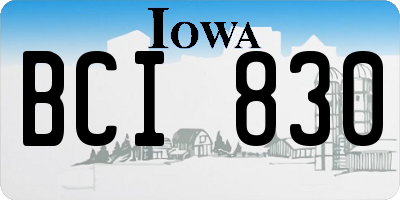 IA license plate BCI830