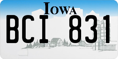 IA license plate BCI831