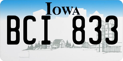 IA license plate BCI833