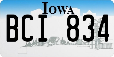 IA license plate BCI834