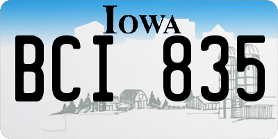 IA license plate BCI835