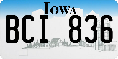 IA license plate BCI836