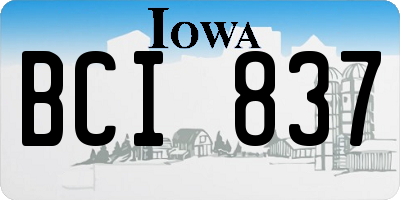 IA license plate BCI837