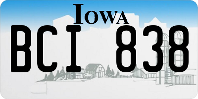 IA license plate BCI838