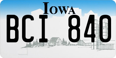 IA license plate BCI840