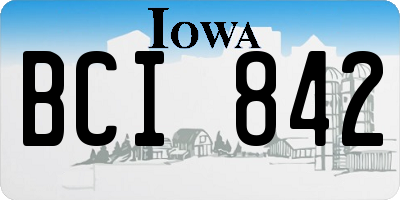 IA license plate BCI842