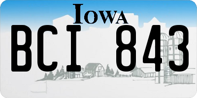 IA license plate BCI843